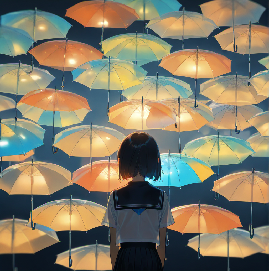 ビニール傘のある風景