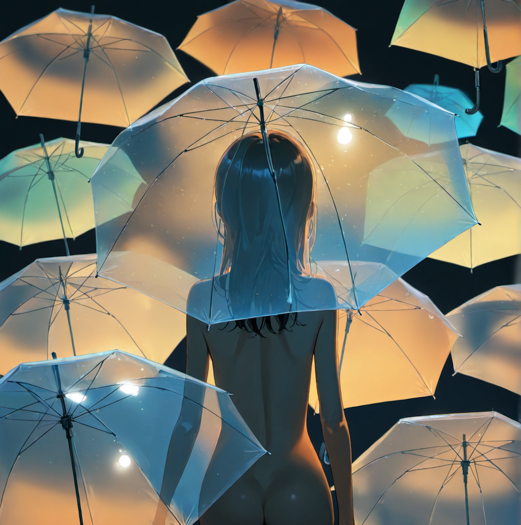 ビニール傘のある風景