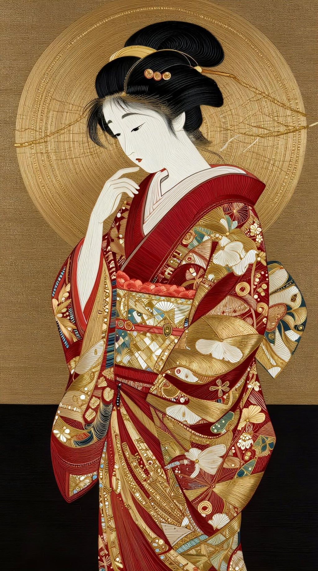 金屏風に想いを馳せる金の装い