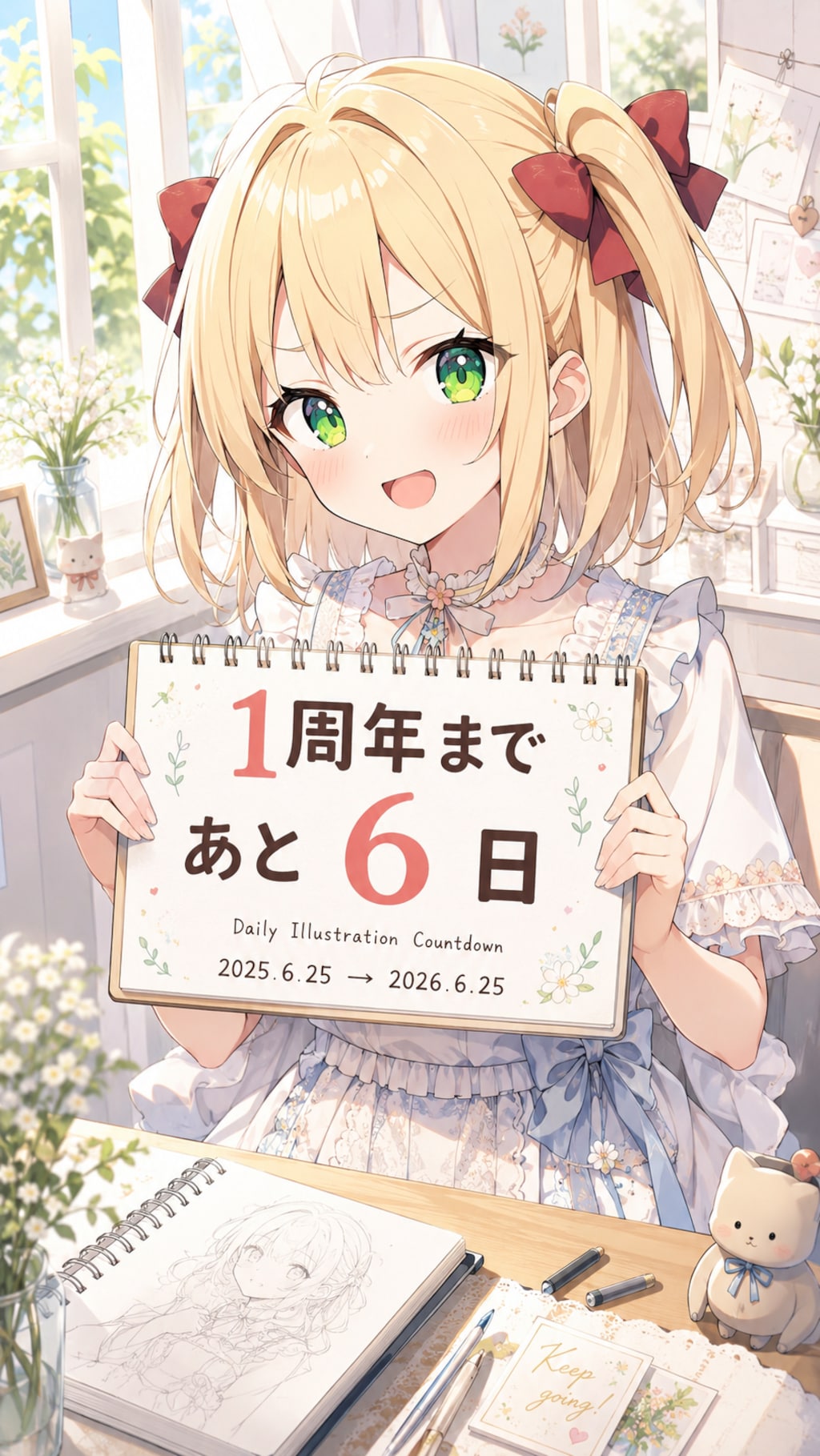 デイリーイラスト1周年カウントダウン