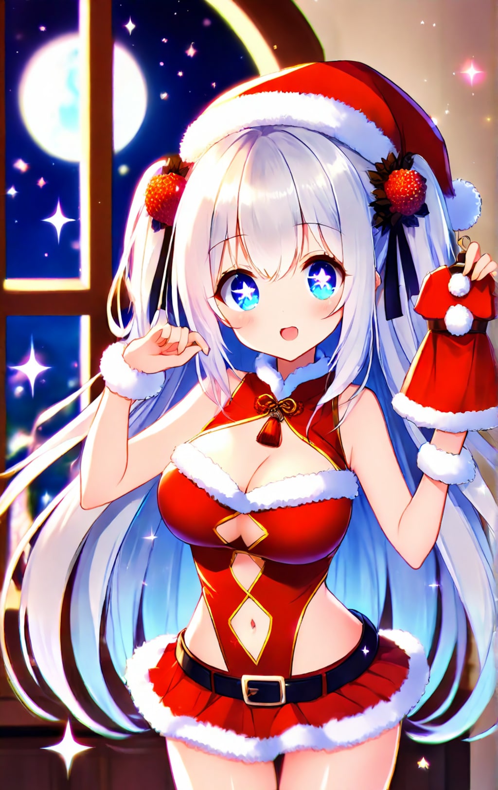 サンタドレスの女の子