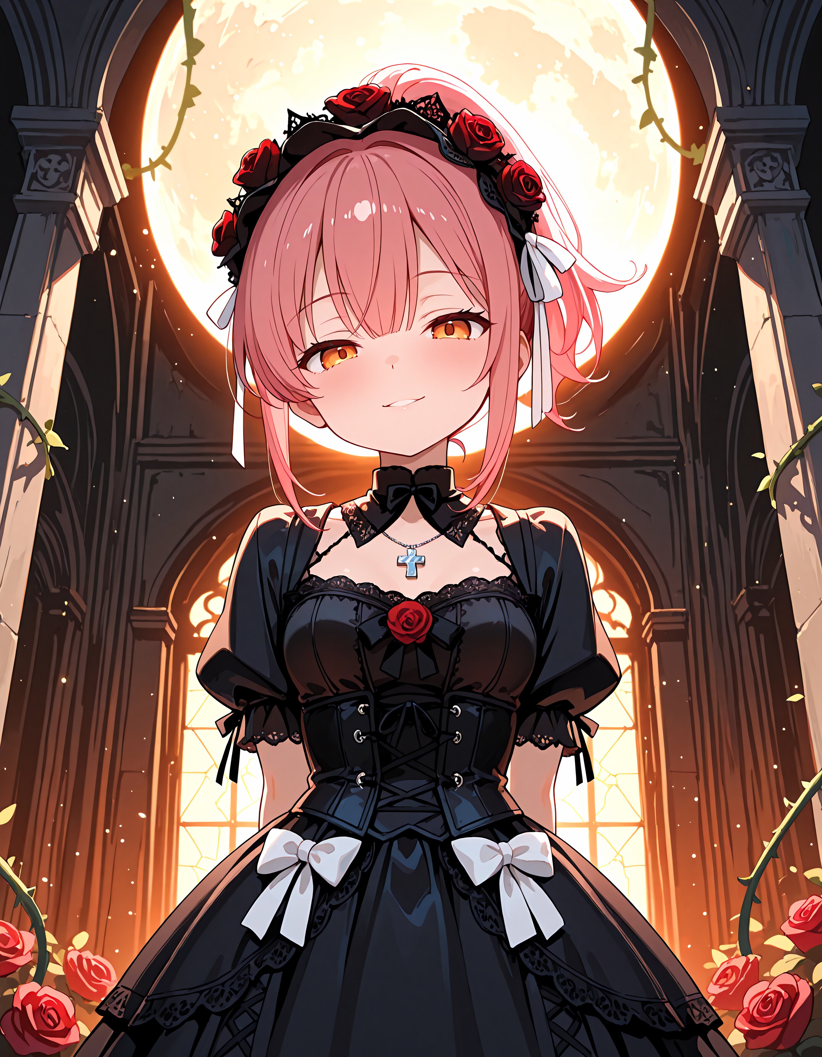 満月の下で微笑む黒の女王