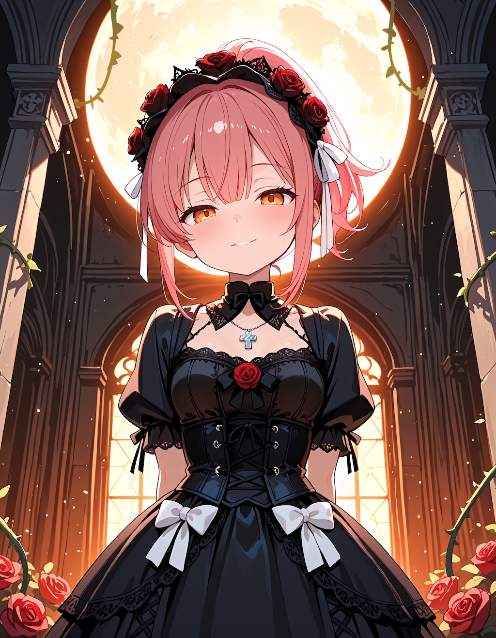 満月の下で微笑む黒の女王