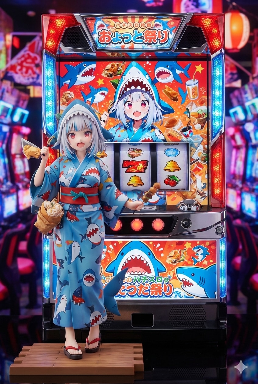 サメ美ちゃんフィギュアとスロット | の人気AIイラスト・グラビア