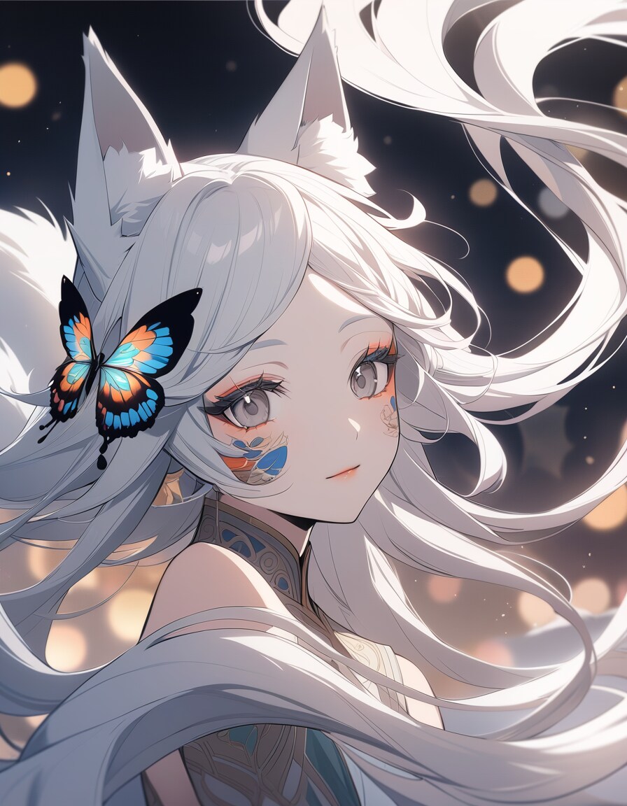 やっと顔にペイントできた白きつねちゃんたち♪