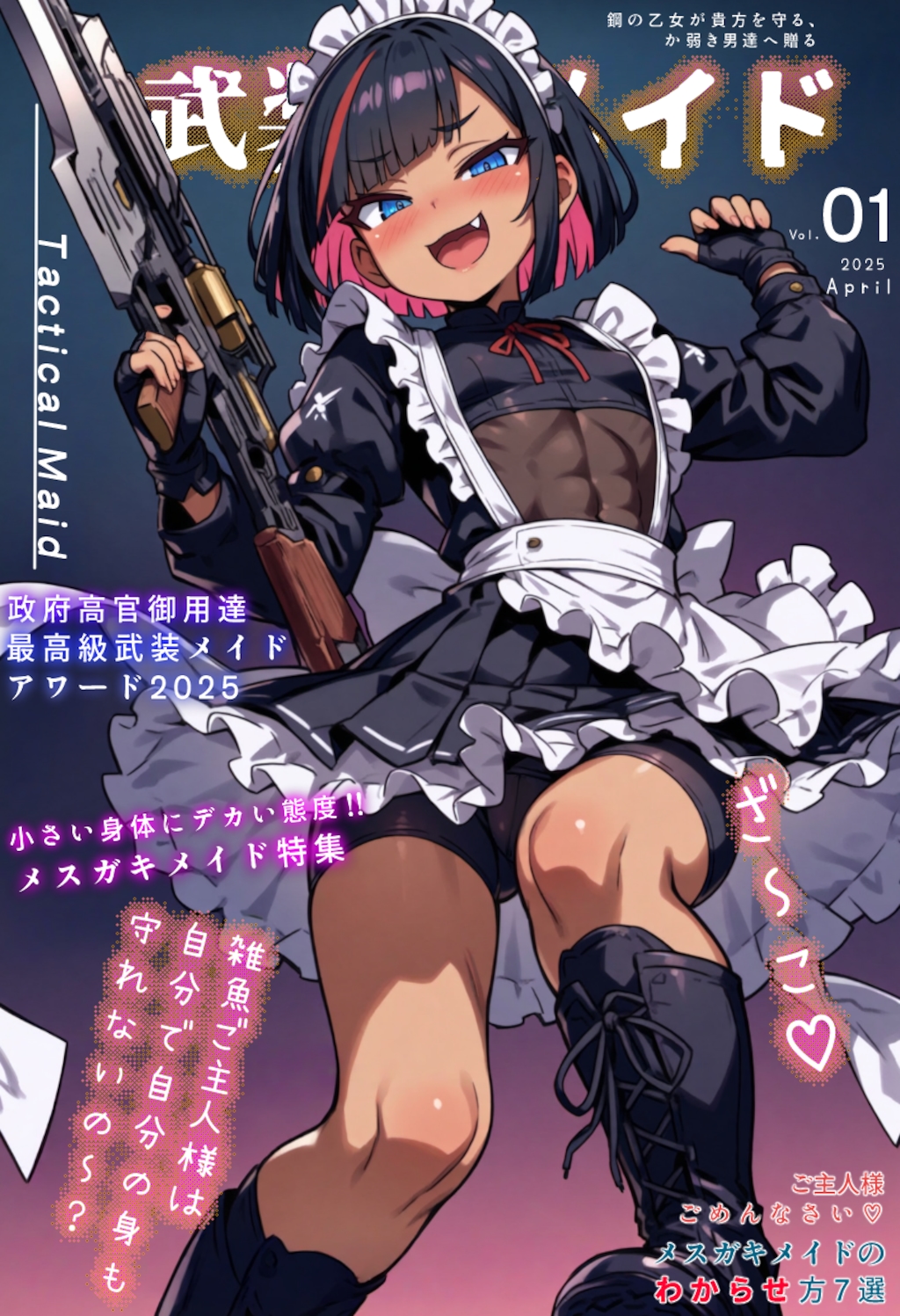 武装メイド雑誌風