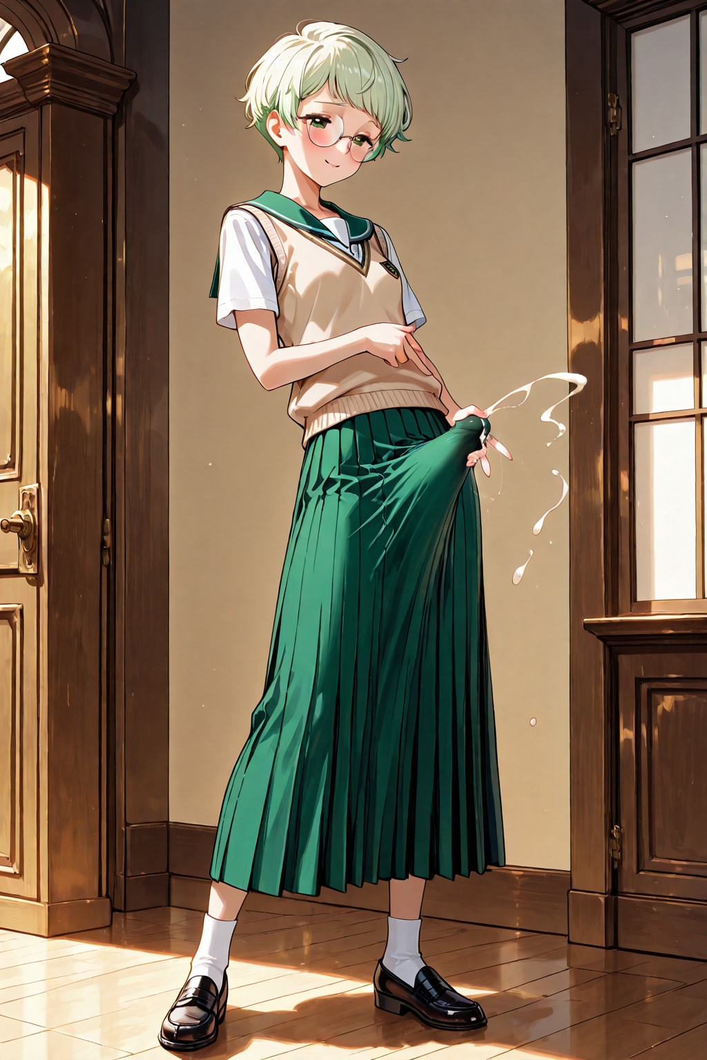 Midori enjoying her sailor uniform