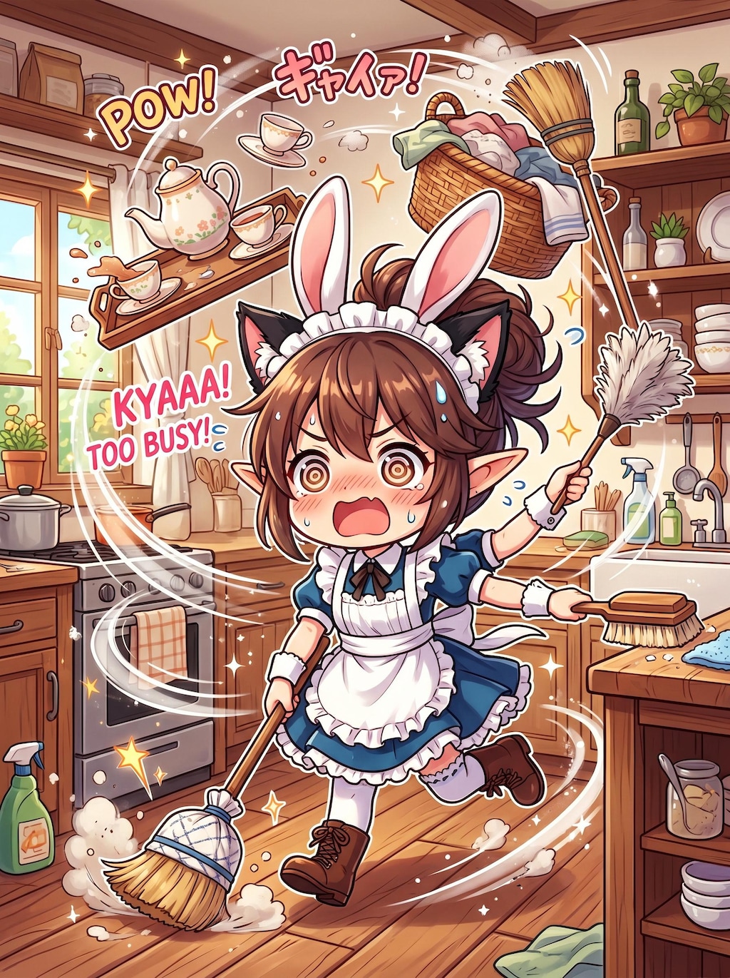 ウサ猫エルフ耳メイドちゃん