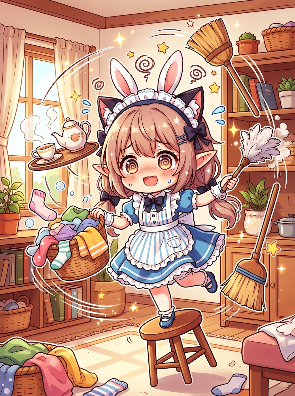ウサ猫エルフ耳メイドちゃん