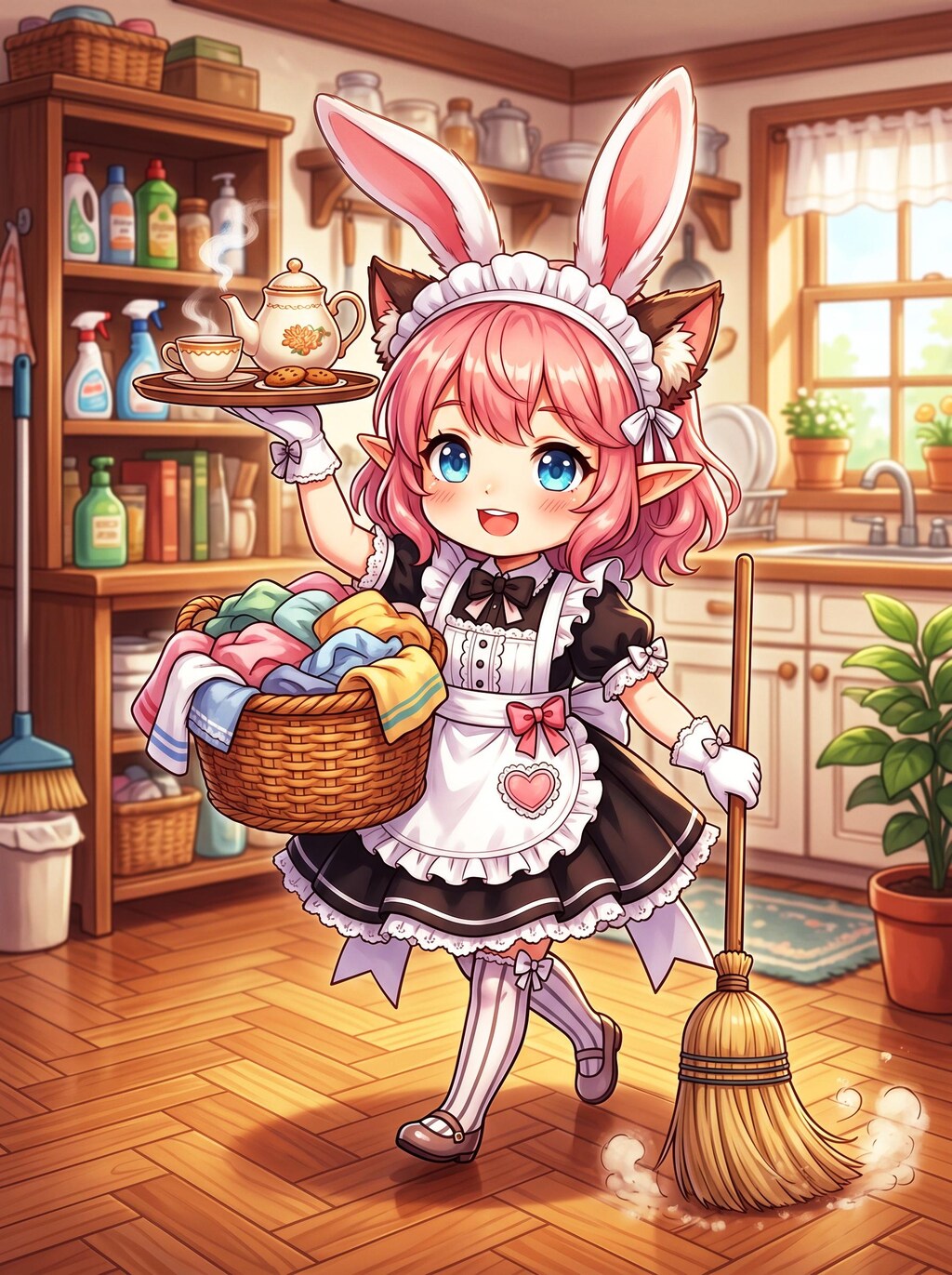 ウサ猫エルフ耳メイドちゃん