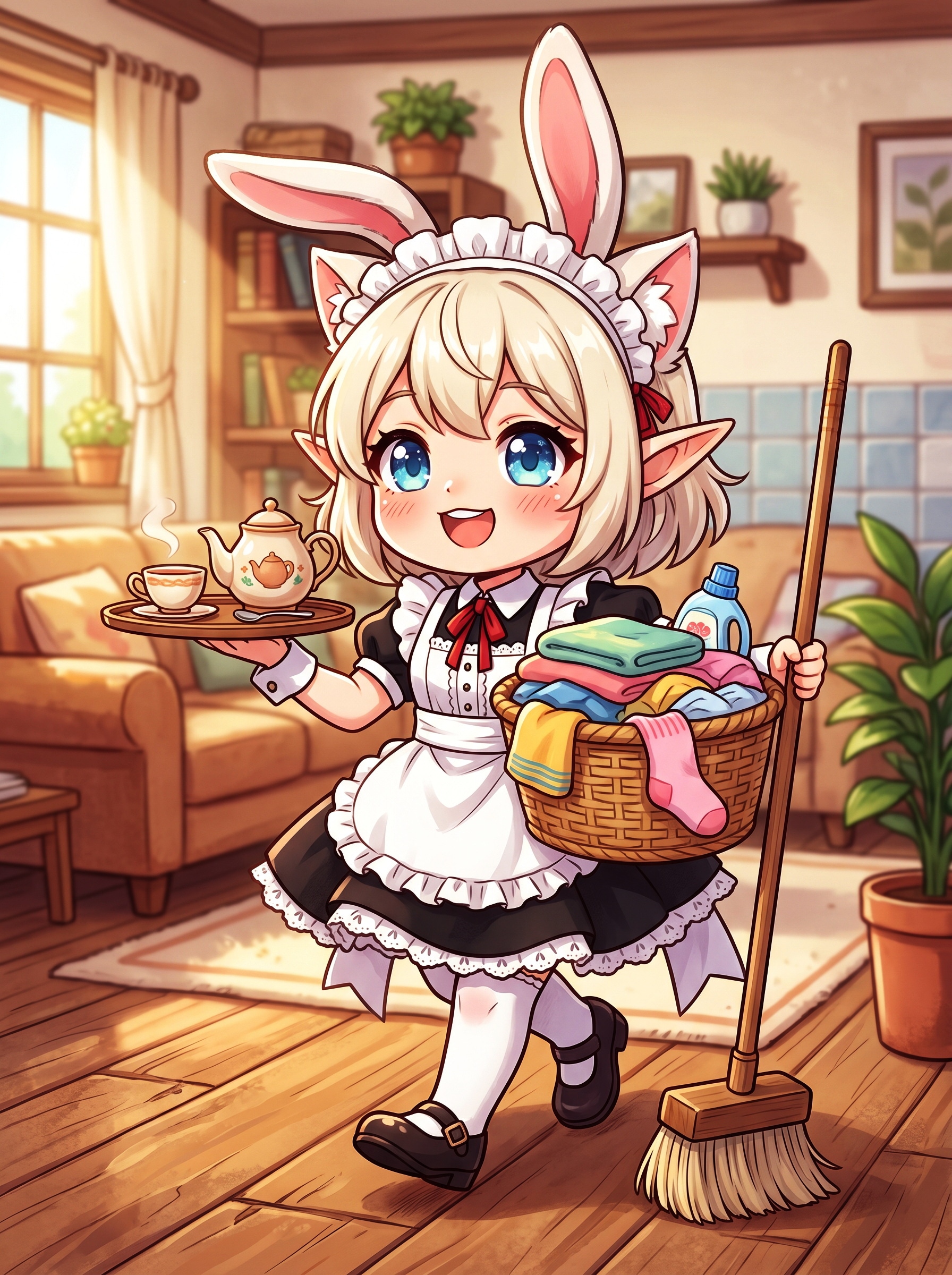 ウサ猫エルフ耳メイドちゃん