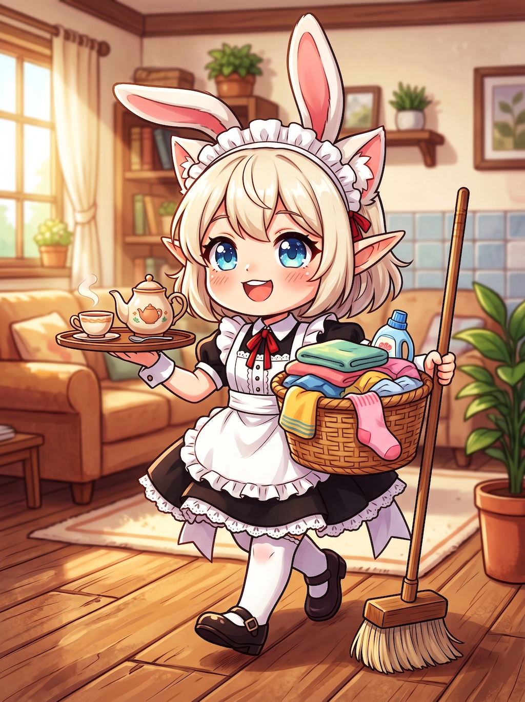 ウサ猫エルフ耳メイドちゃん