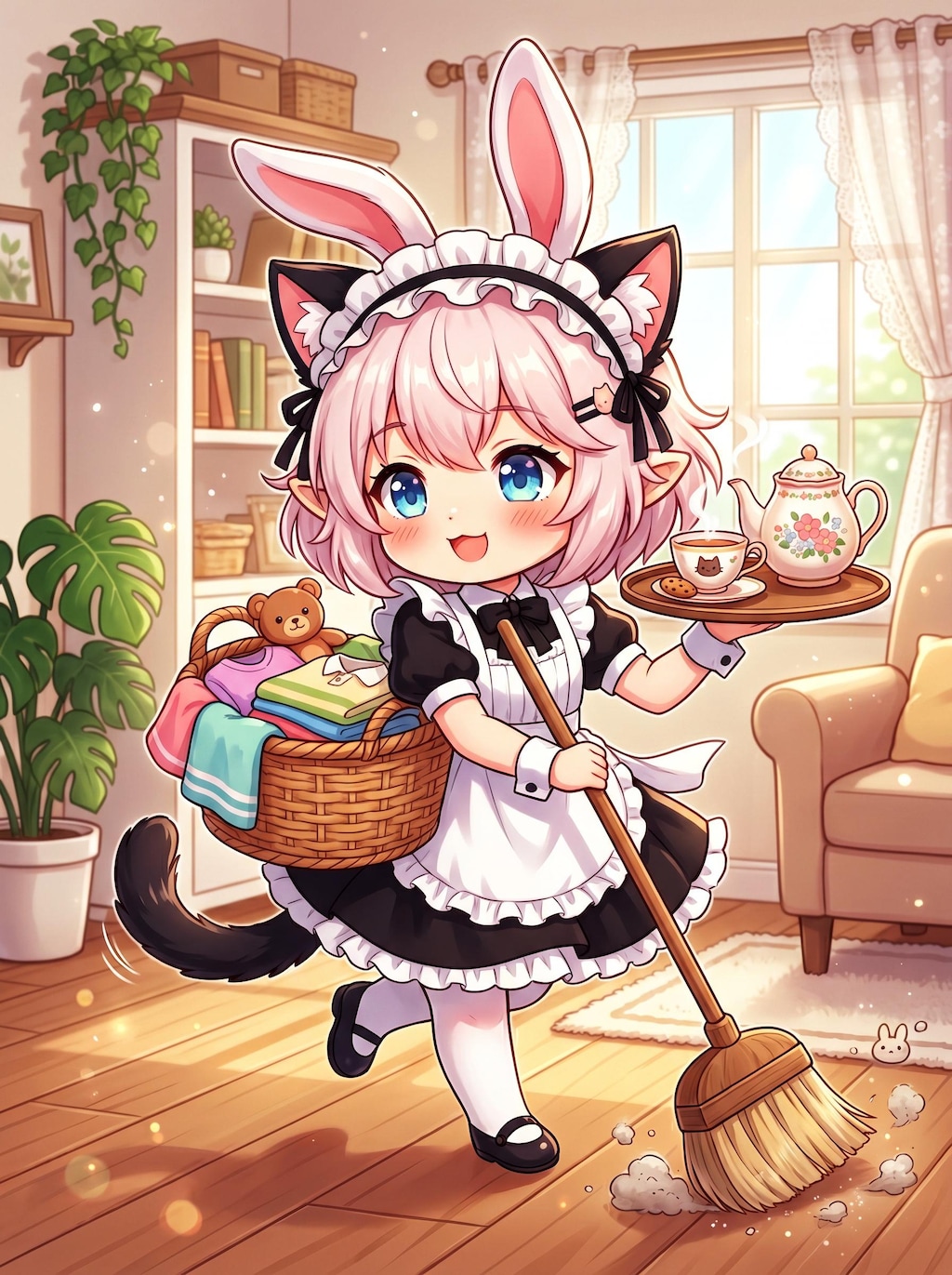 ウサ猫エルフ耳メイドちゃん