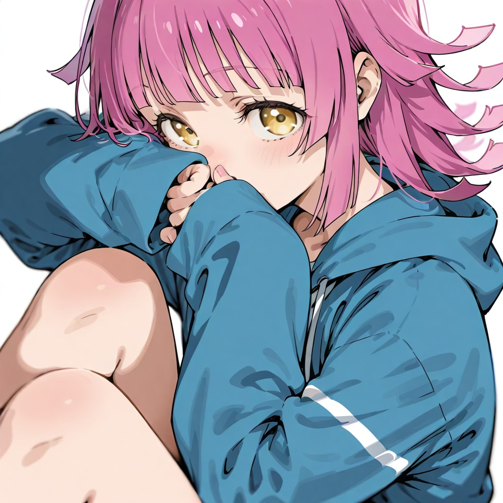 パーカーの袖で鼻を拭く天王寺璃奈