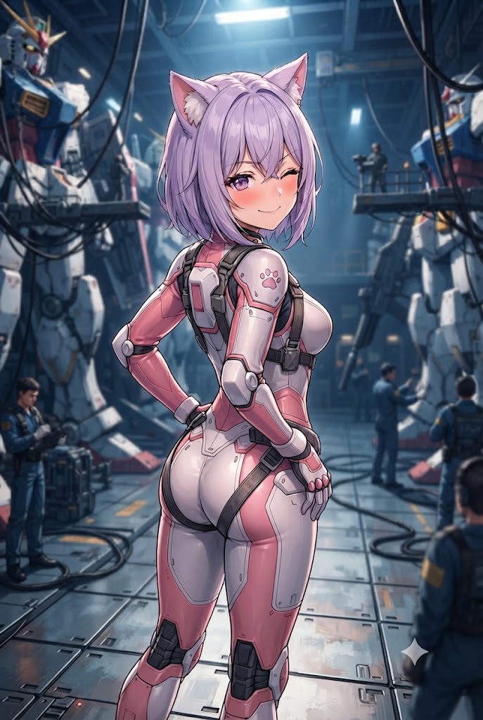 笑顔でウィンクするパイロットスーツのシス