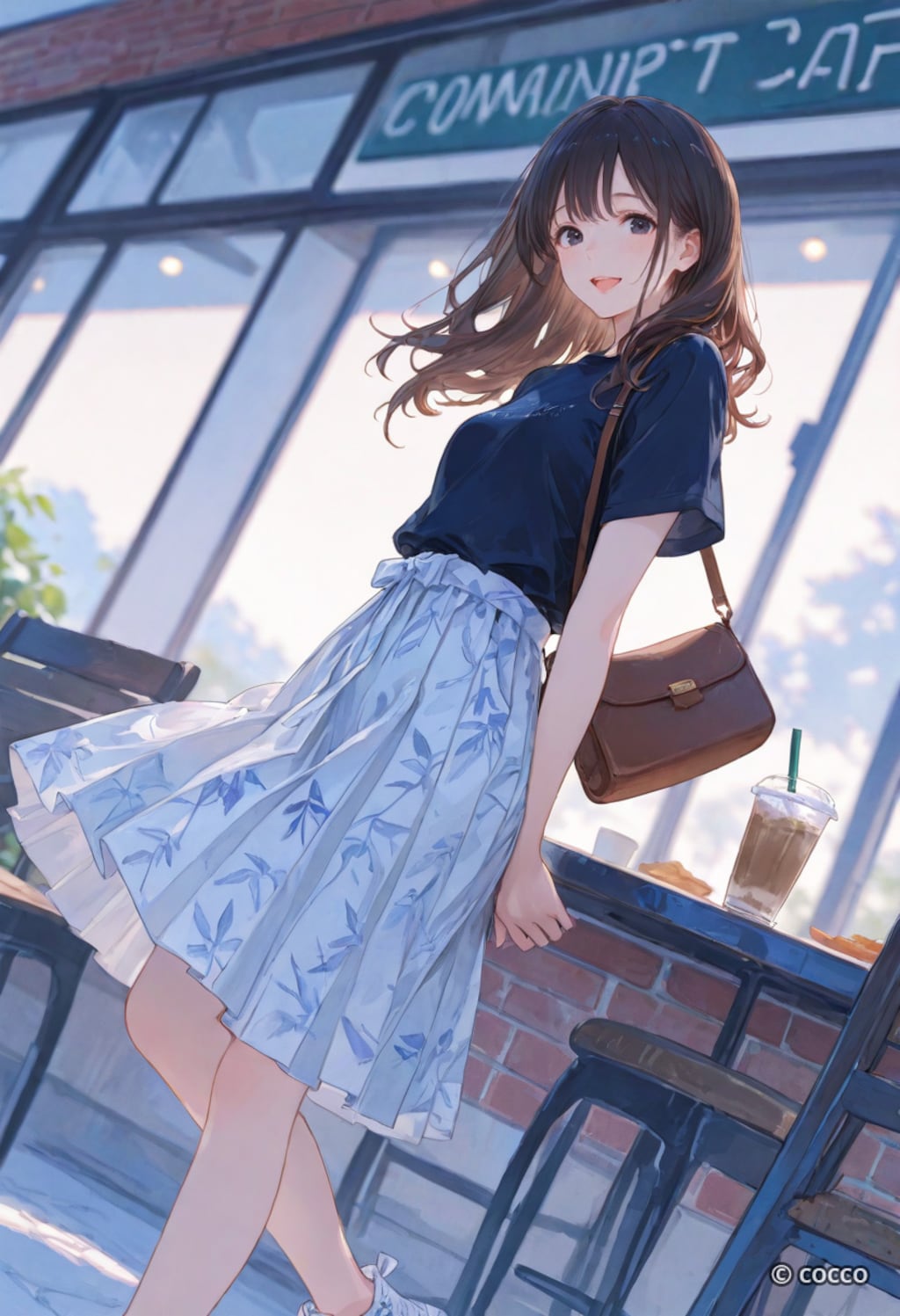 夕風がスカートをほどく