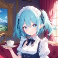 青髪エルフちゃんメイド 3枚目