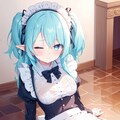 青髪エルフちゃんメイド 6枚目