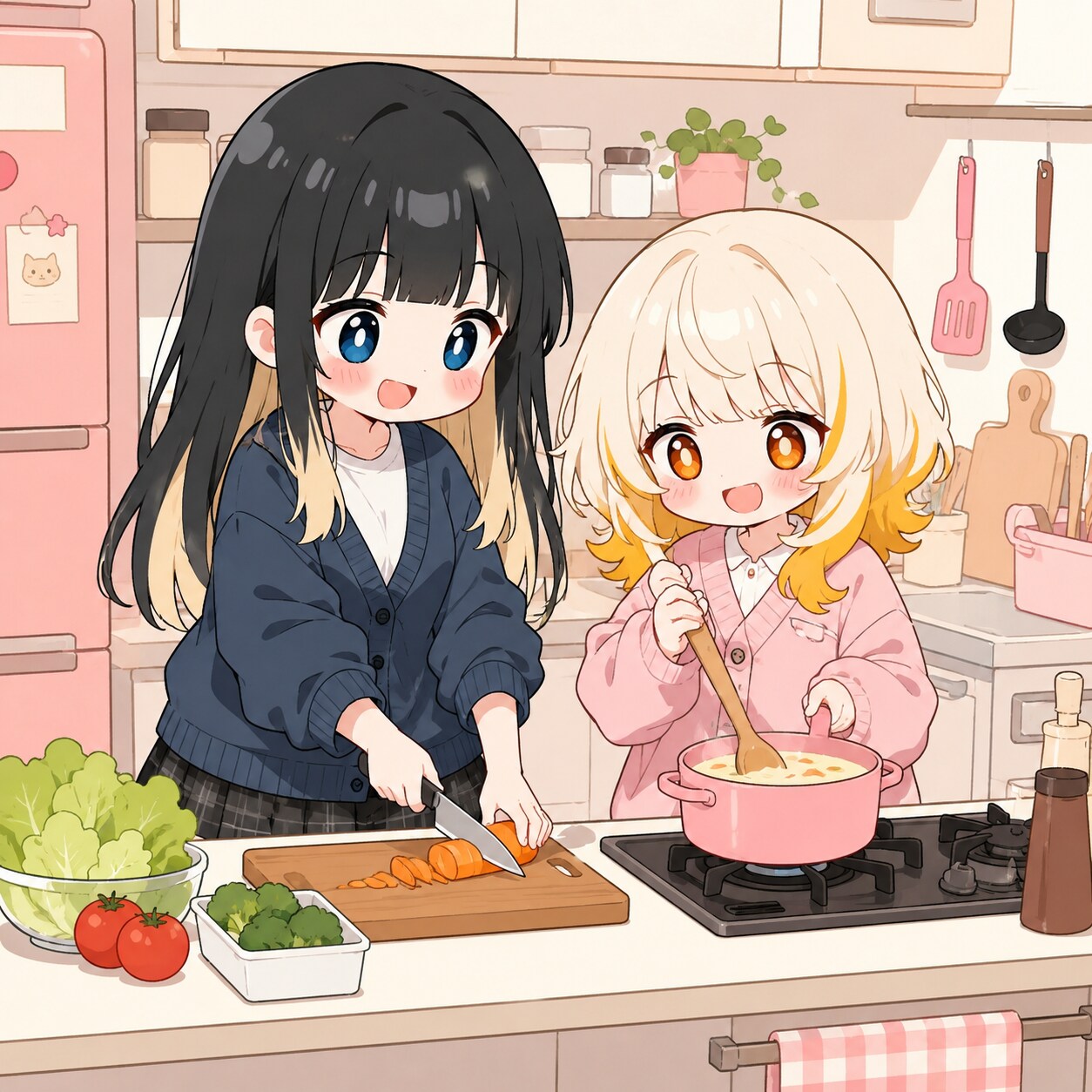 仲良くお料理