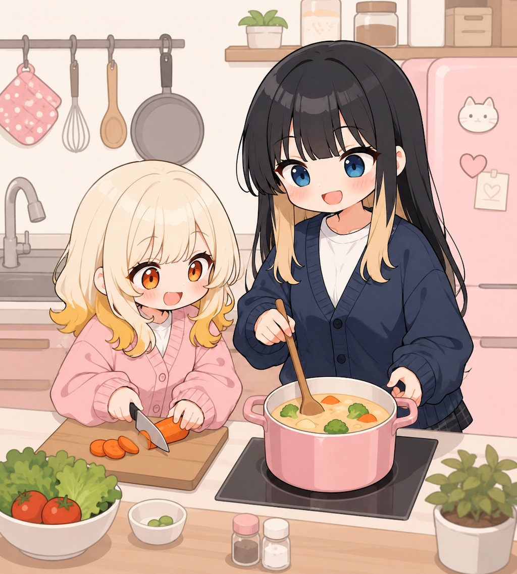 仲良くお料理
