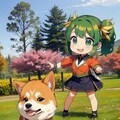 柴犬と緑髪ちゃん 3枚目