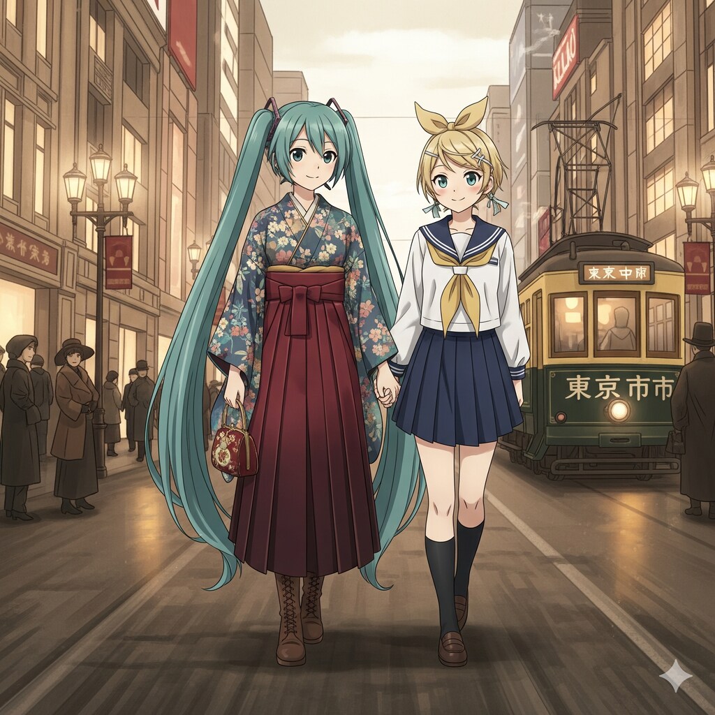 ミクさんリンさん 大正ロマン