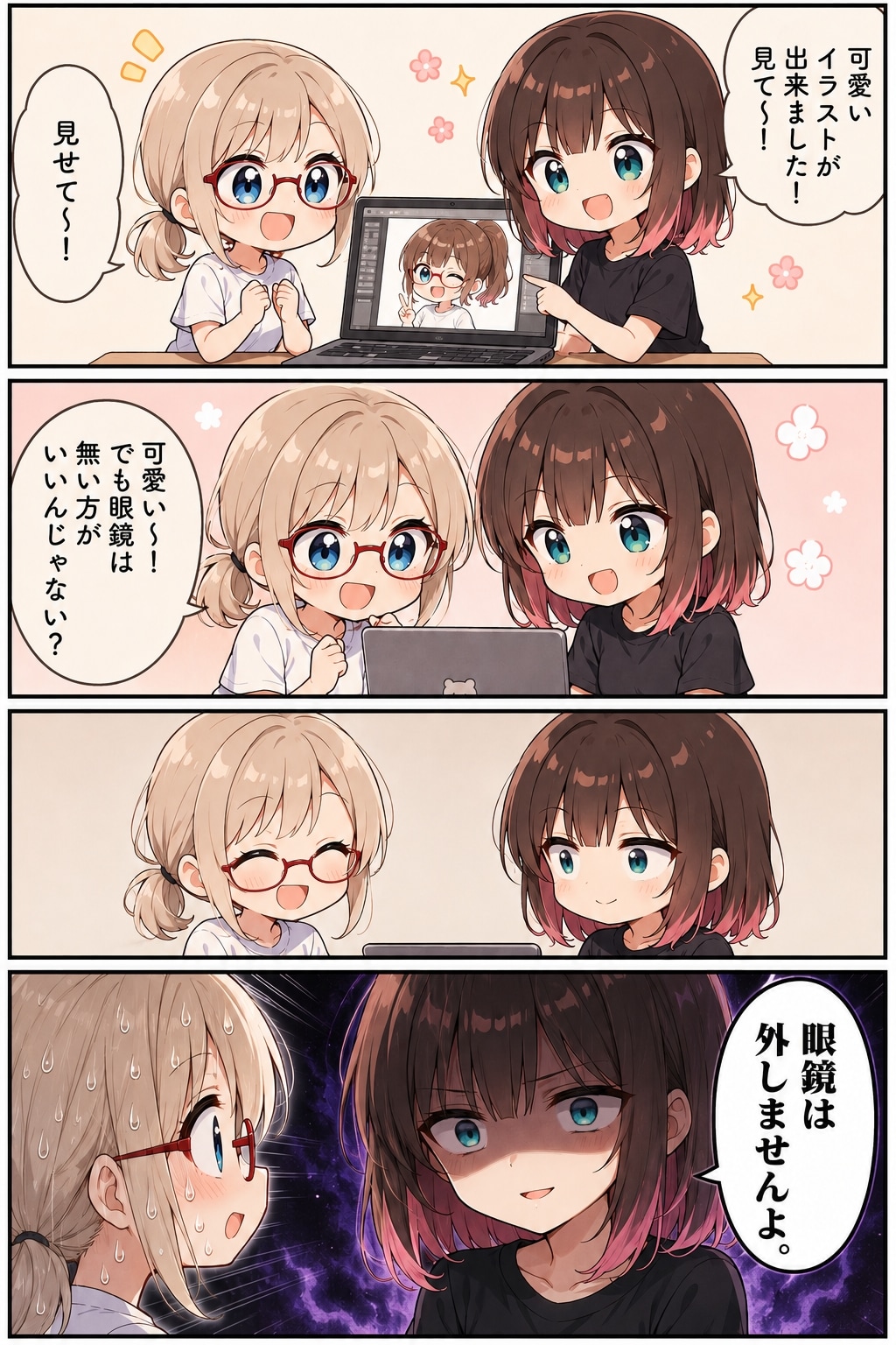 眼鏡を外す？