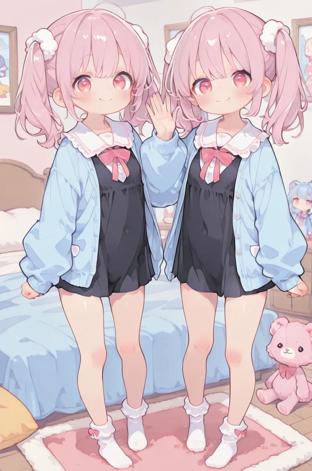 ピンク髪のゆるふわ