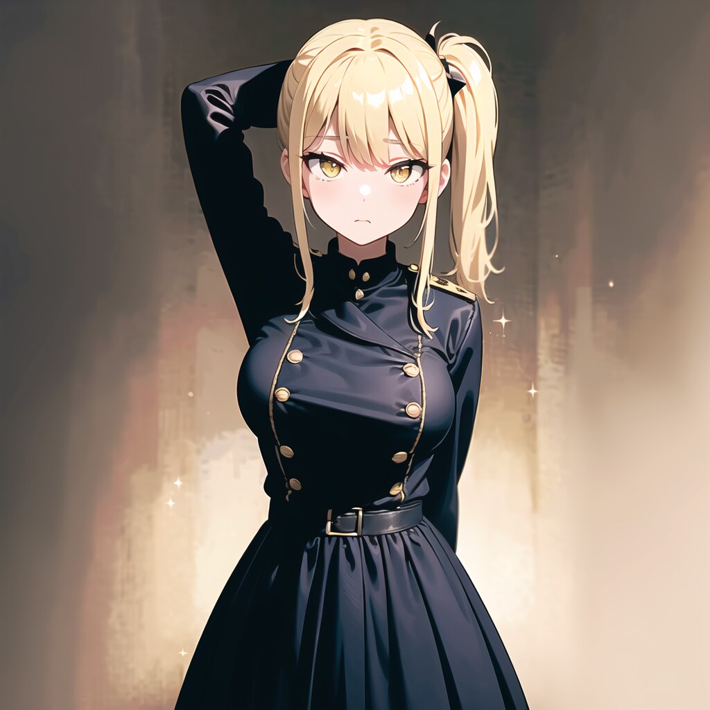 金髪ミリタリ風ドレス９