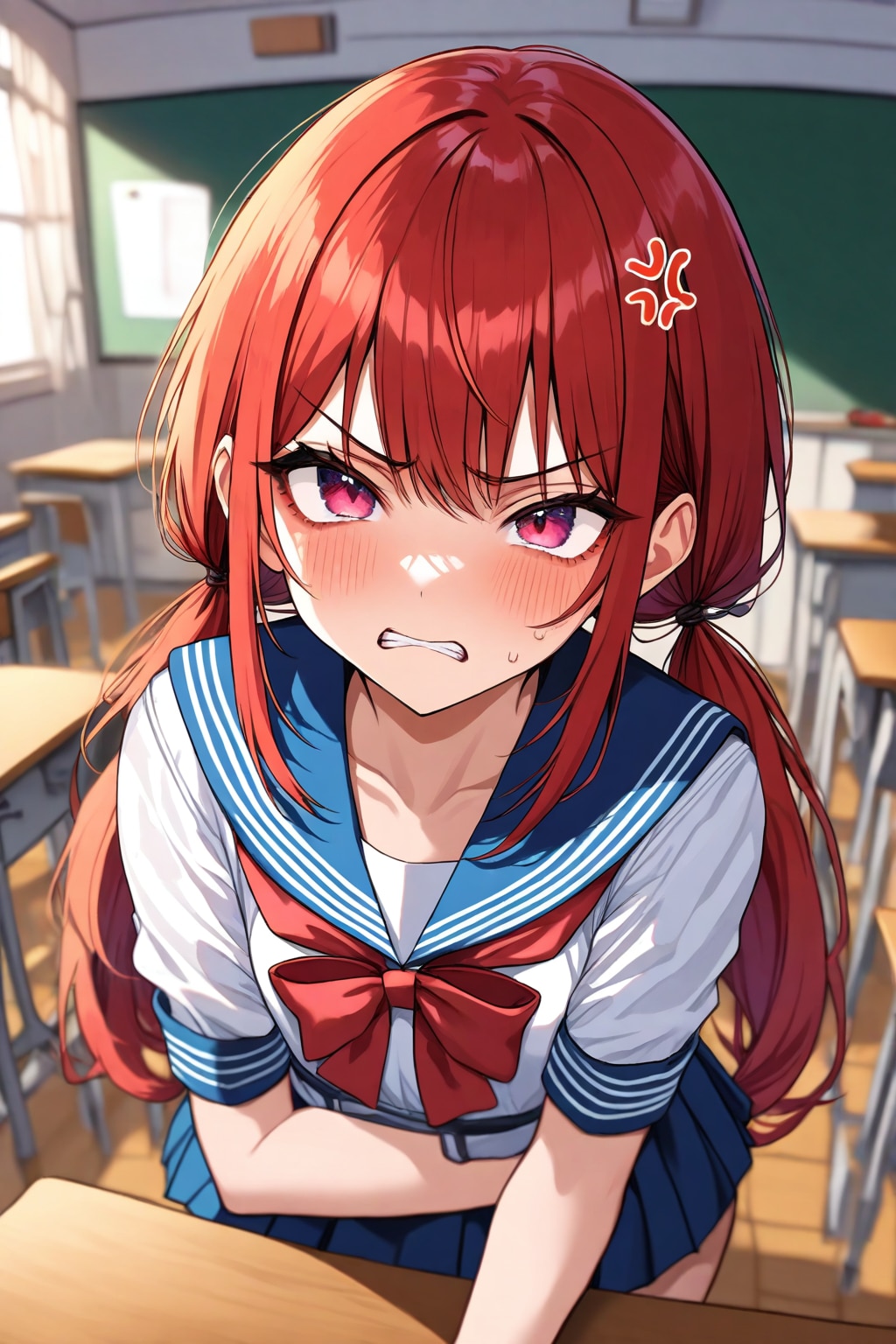 怒るおさげちゃん