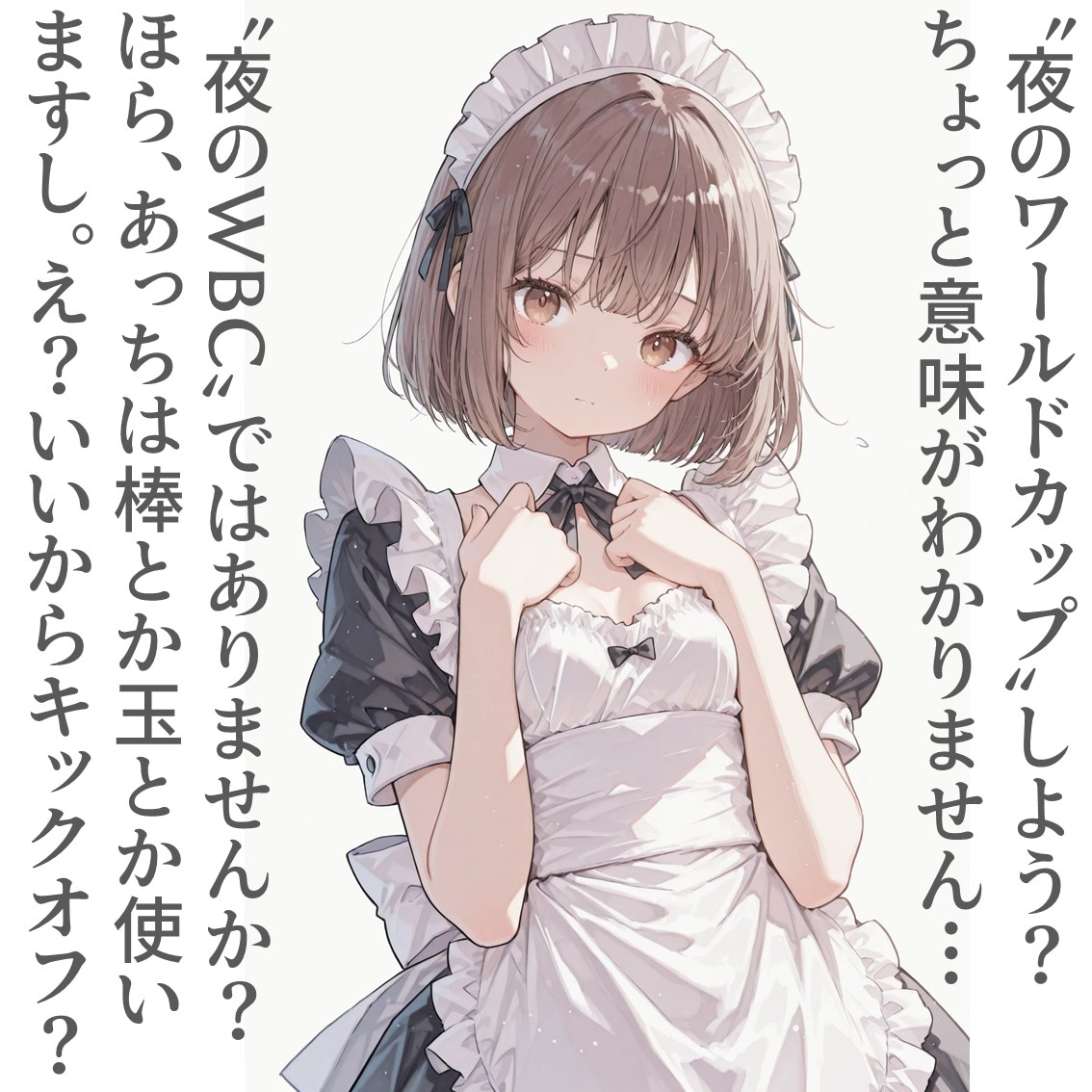 2コマでワールドカップのメイドさん
