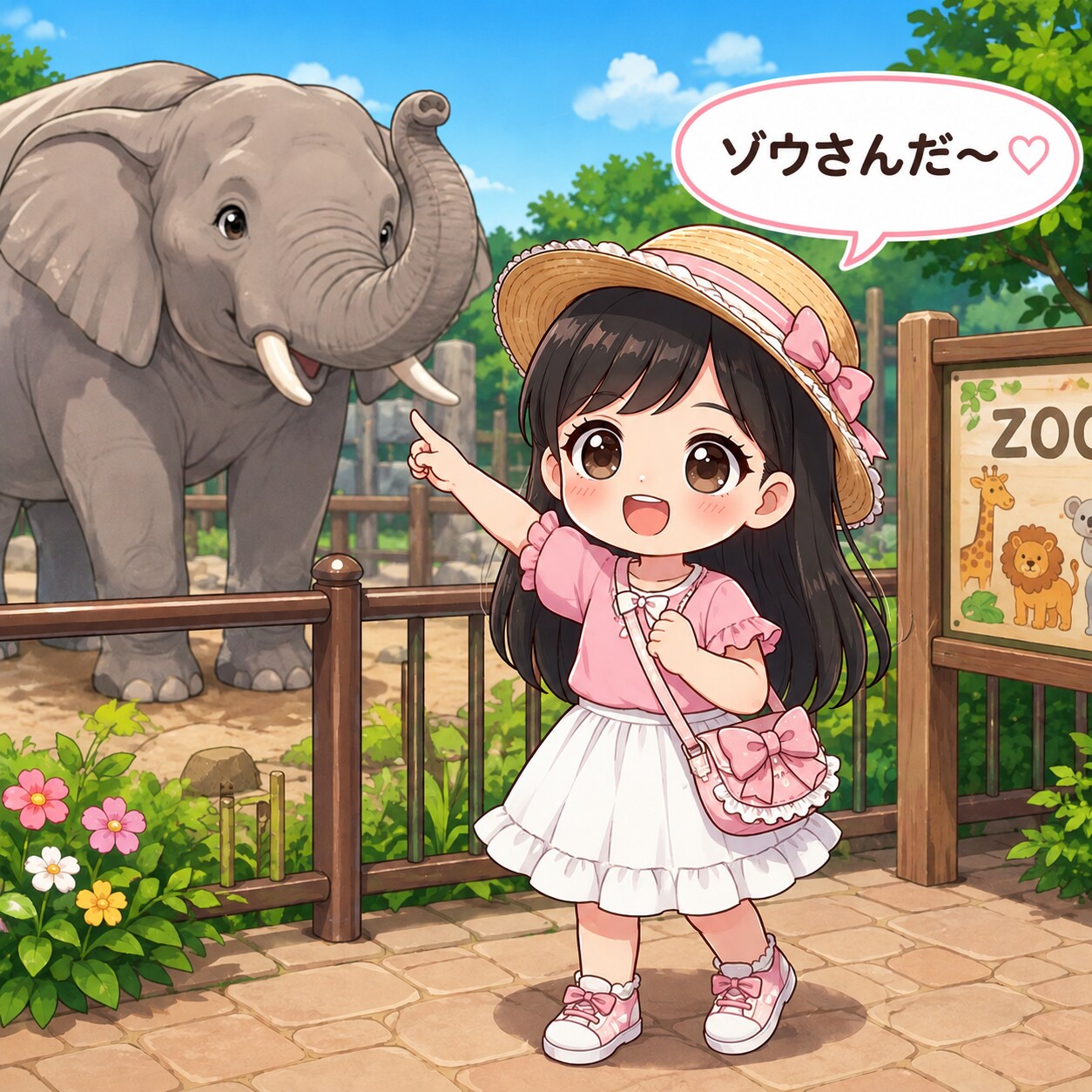 ゾウさんだ〜♡（ちびちゃん）
