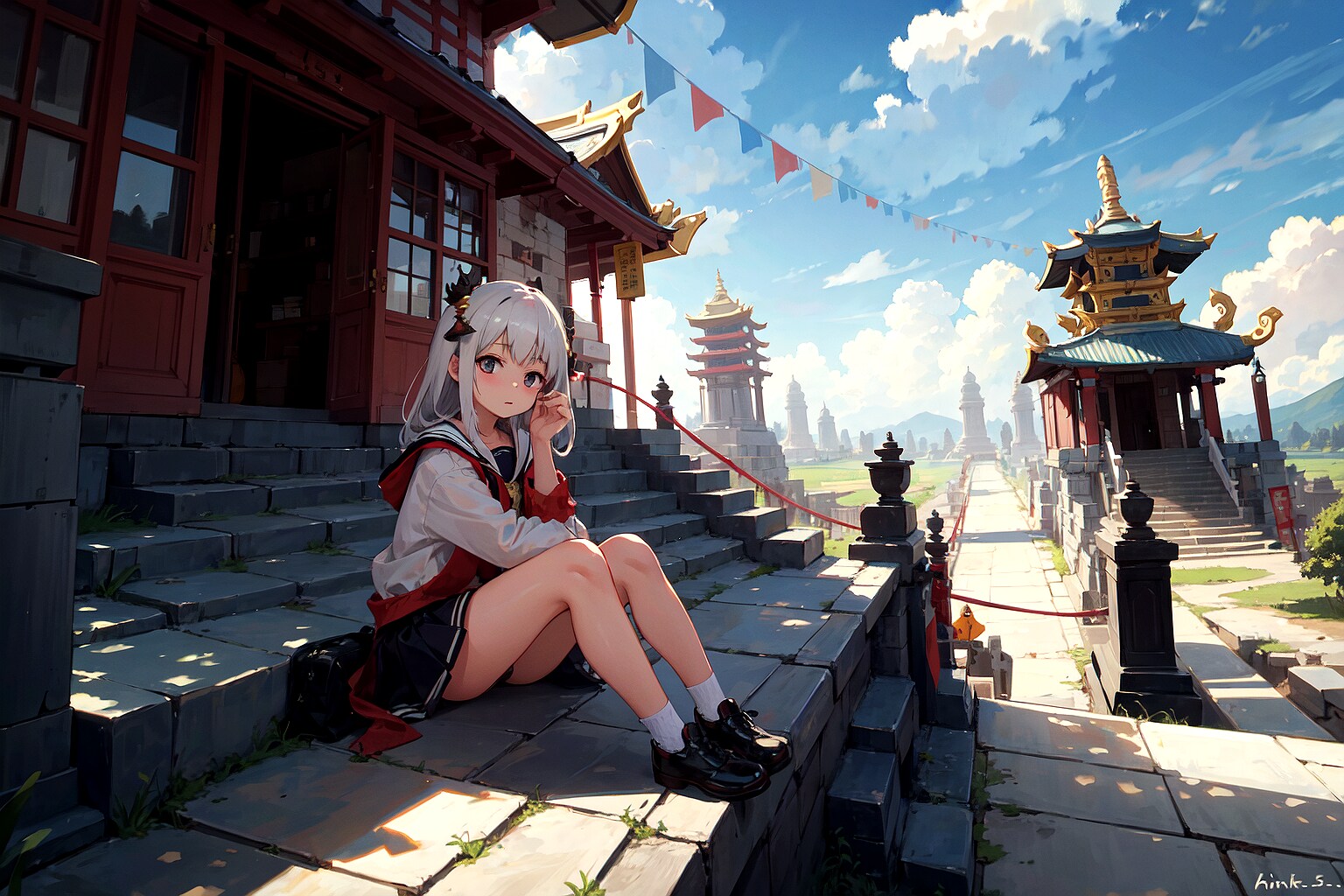墓地に行った時に出会った影の薄い子