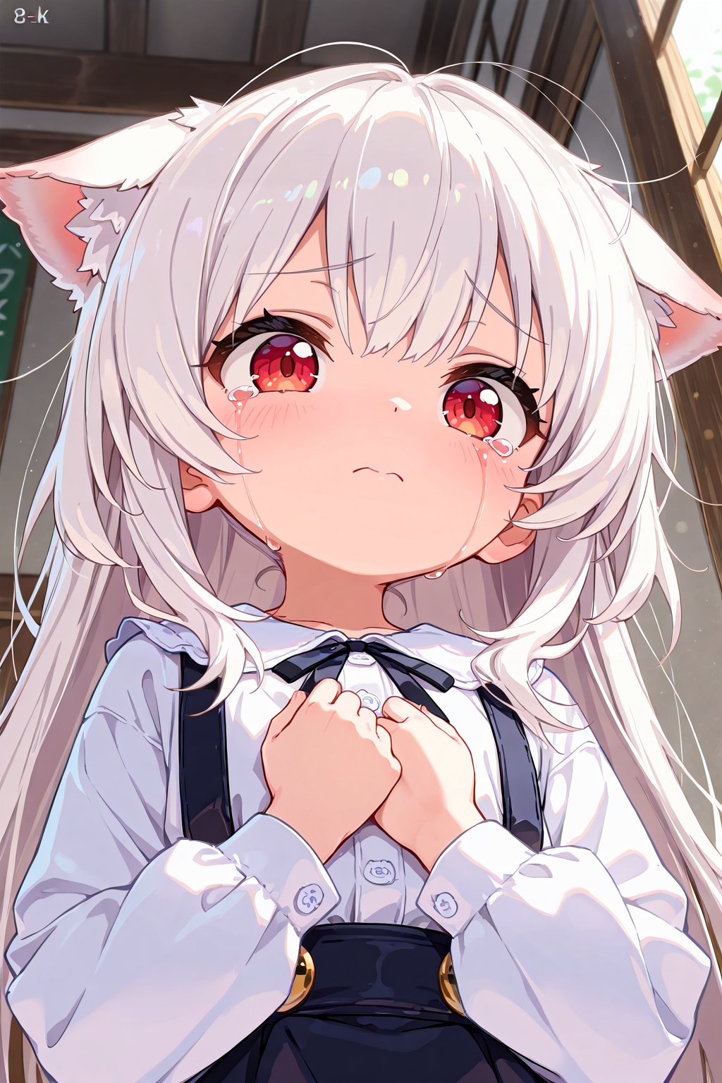 学校に行きたくないと泣いています