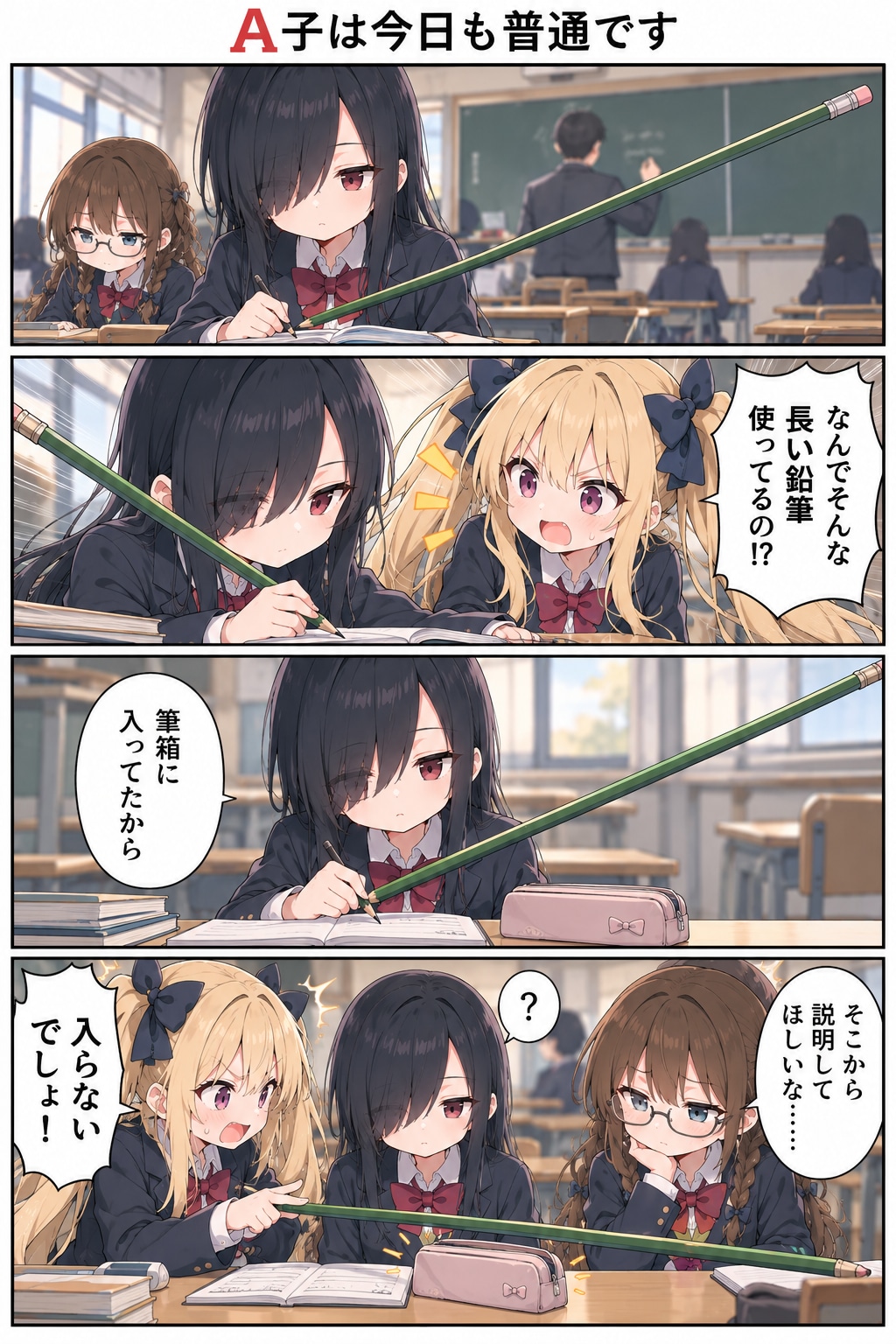 Ａ子は今日も普通です【授業中】 | の人気AIイラスト・グラビア
