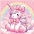 パステルカラー風、ユニコーン 2枚目