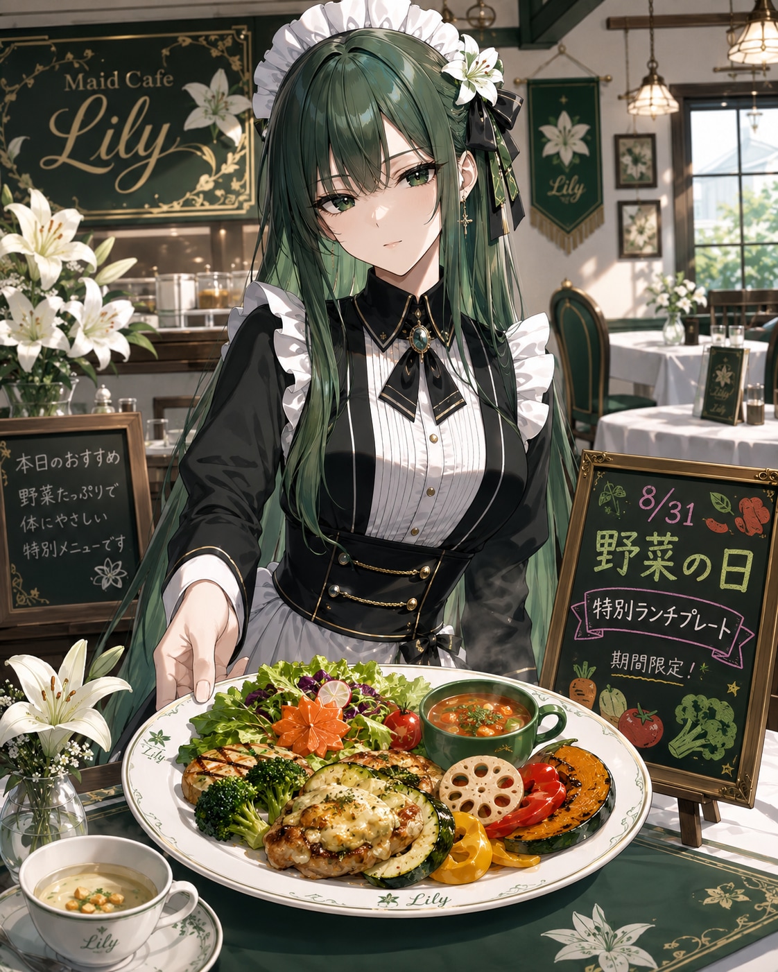 野菜の日限定ランチプレート | の人気AIイラスト・グラビア