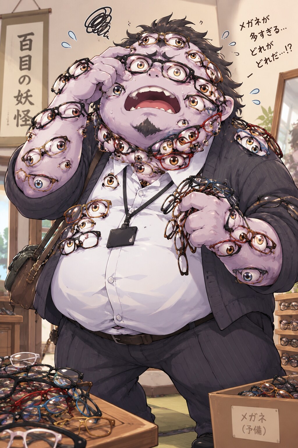 百目妖怪の朝の身支度 | の人気AIイラスト・グラビア