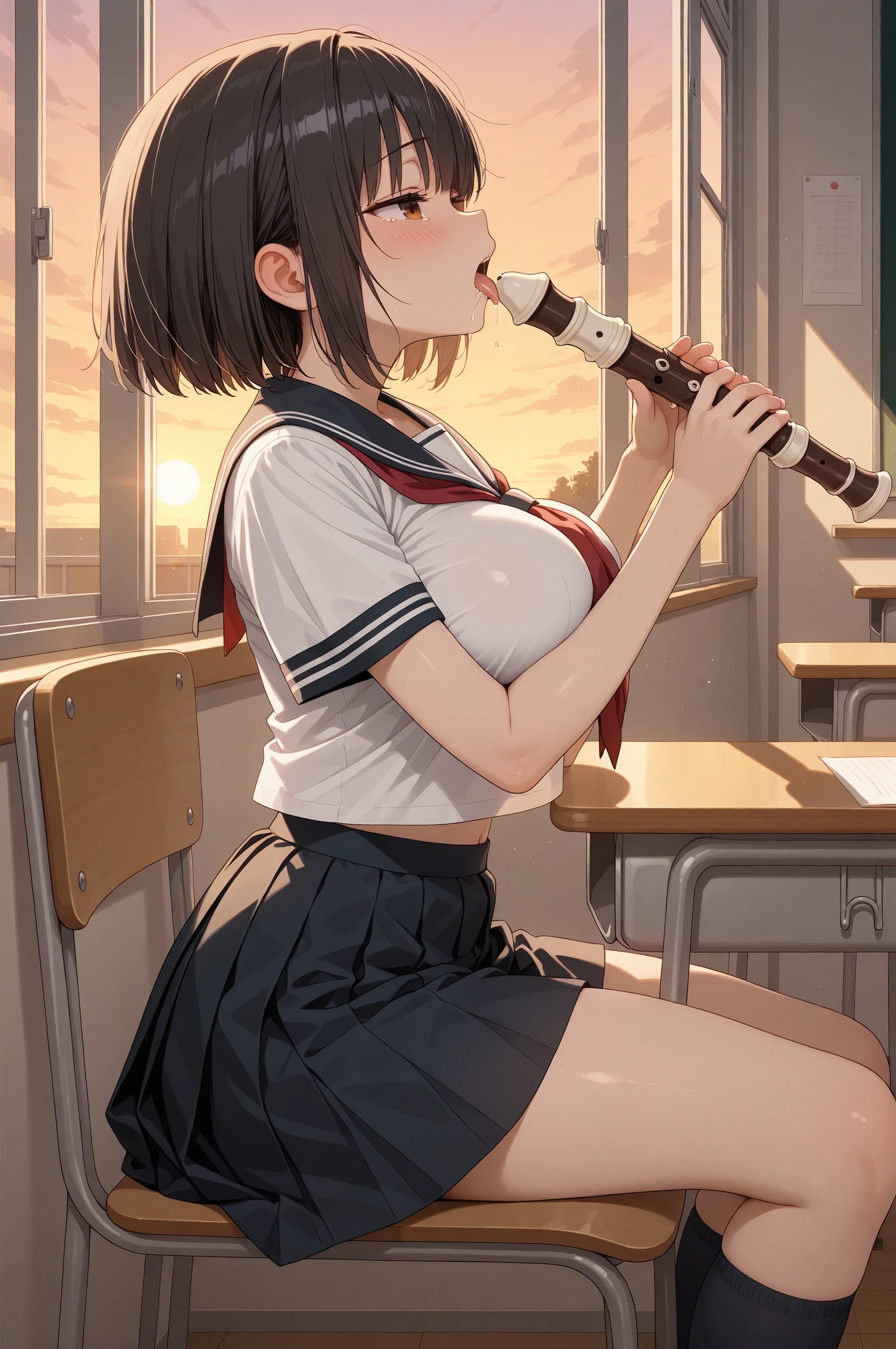 先輩のリコーダー・・・ | の人気AIイラスト・グラビア