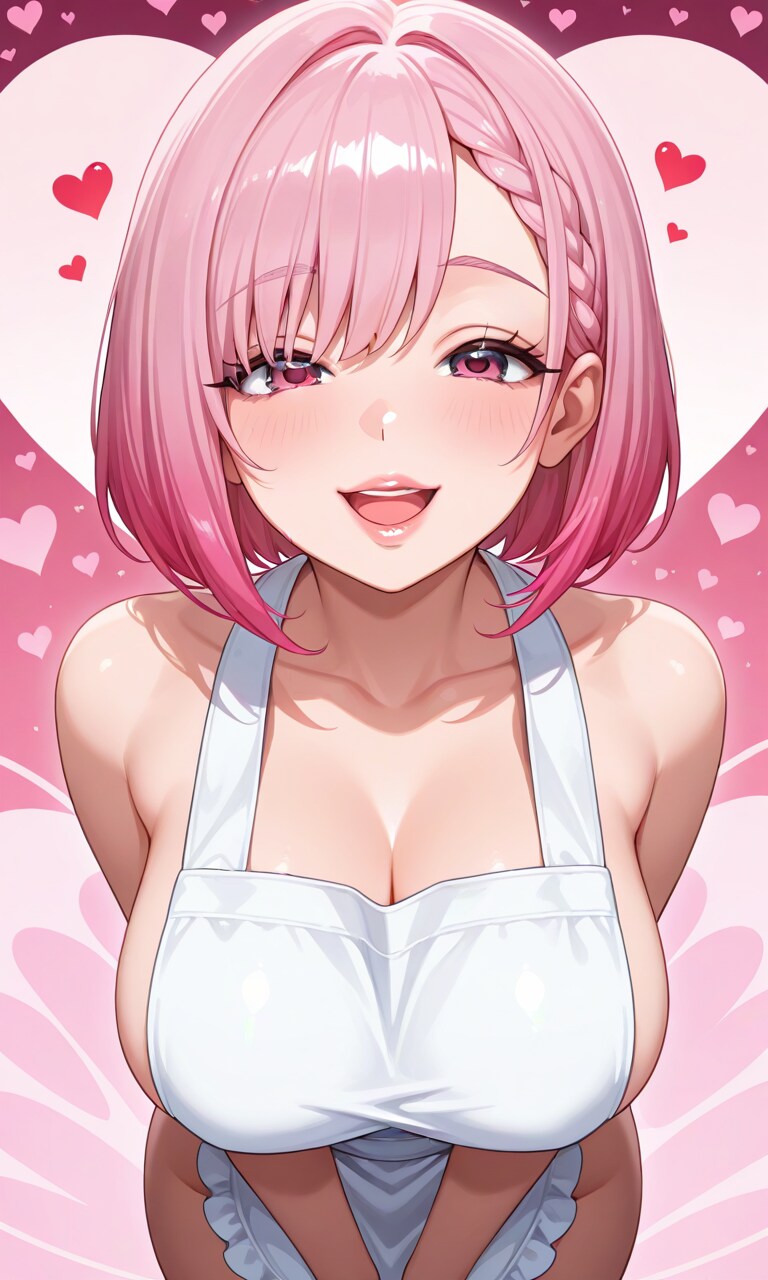 裸エプロンの桃♥新作漫画
