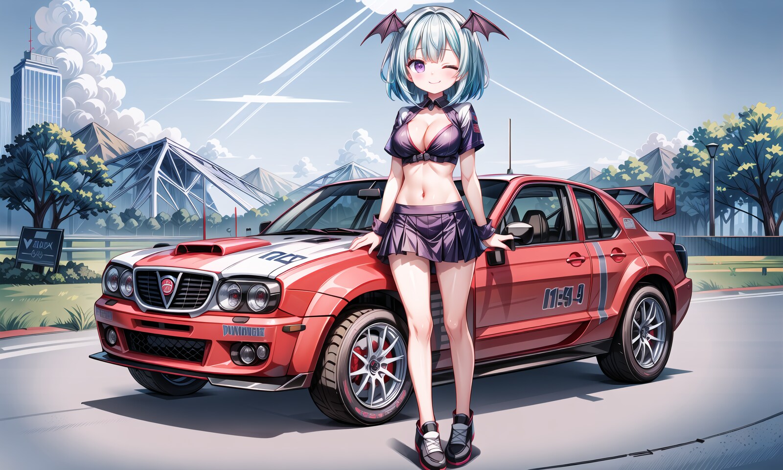 青サキュバスさん・レースクイーン風味