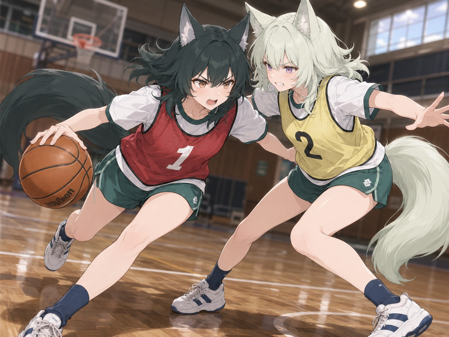 狼女と狐娘