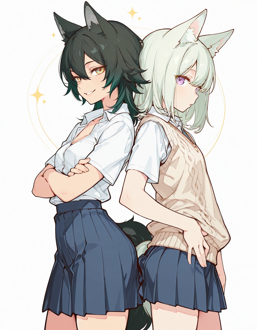 狼女と狐娘