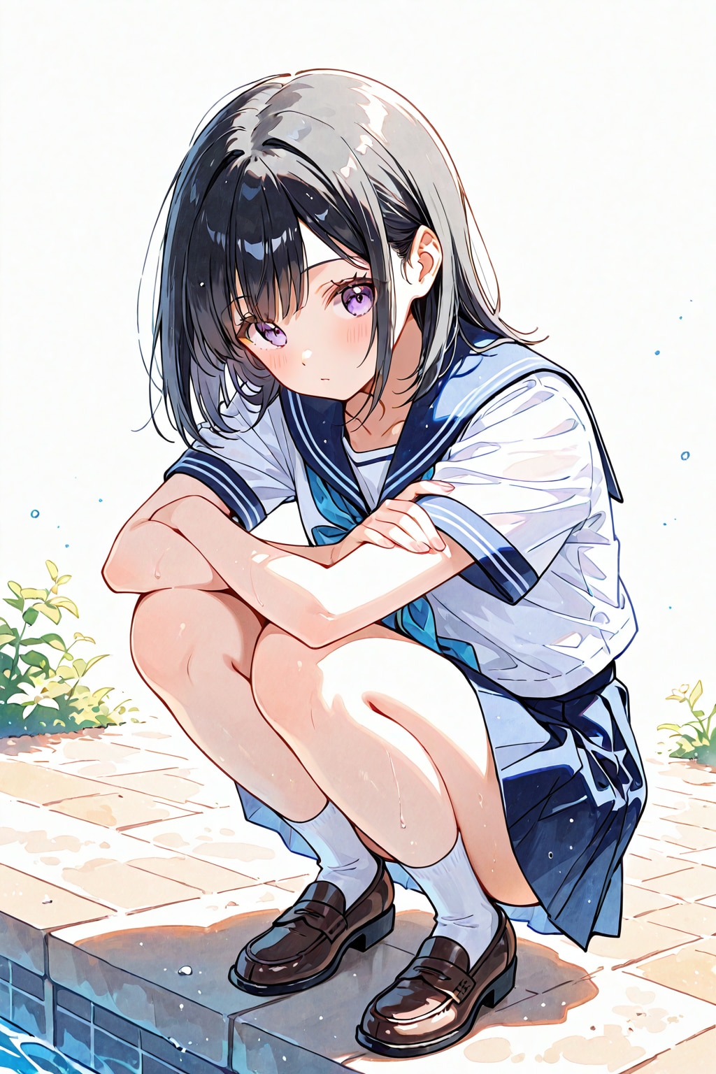 しゃがみ少女