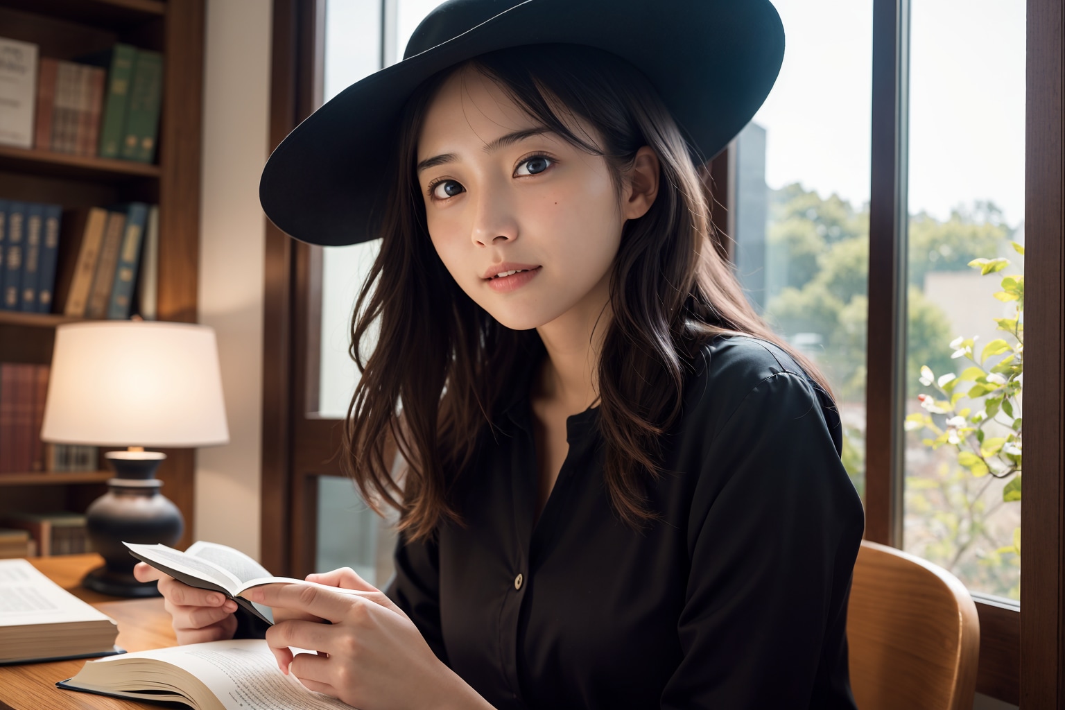 本を読む女性
