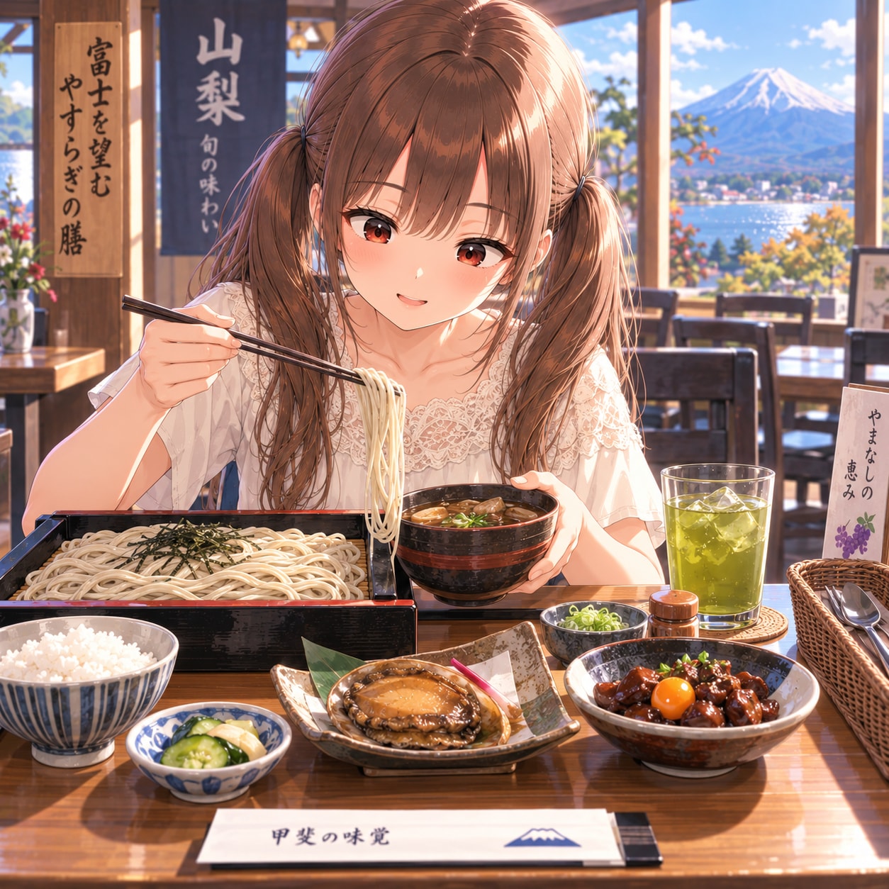 梢とランチ（８６）実はフルーツ王国なんだって：山梨 | の人気AIイラスト・グラビア