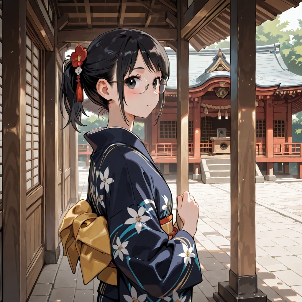 着物を着た少女（実は巫女さん制作前の失敗作）