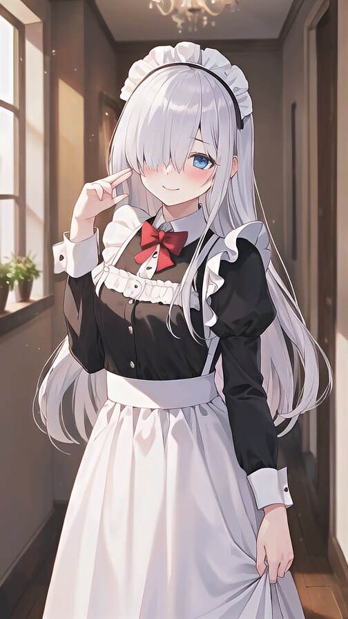 目隠れメイドさん | の人気AIイラスト・グラビア