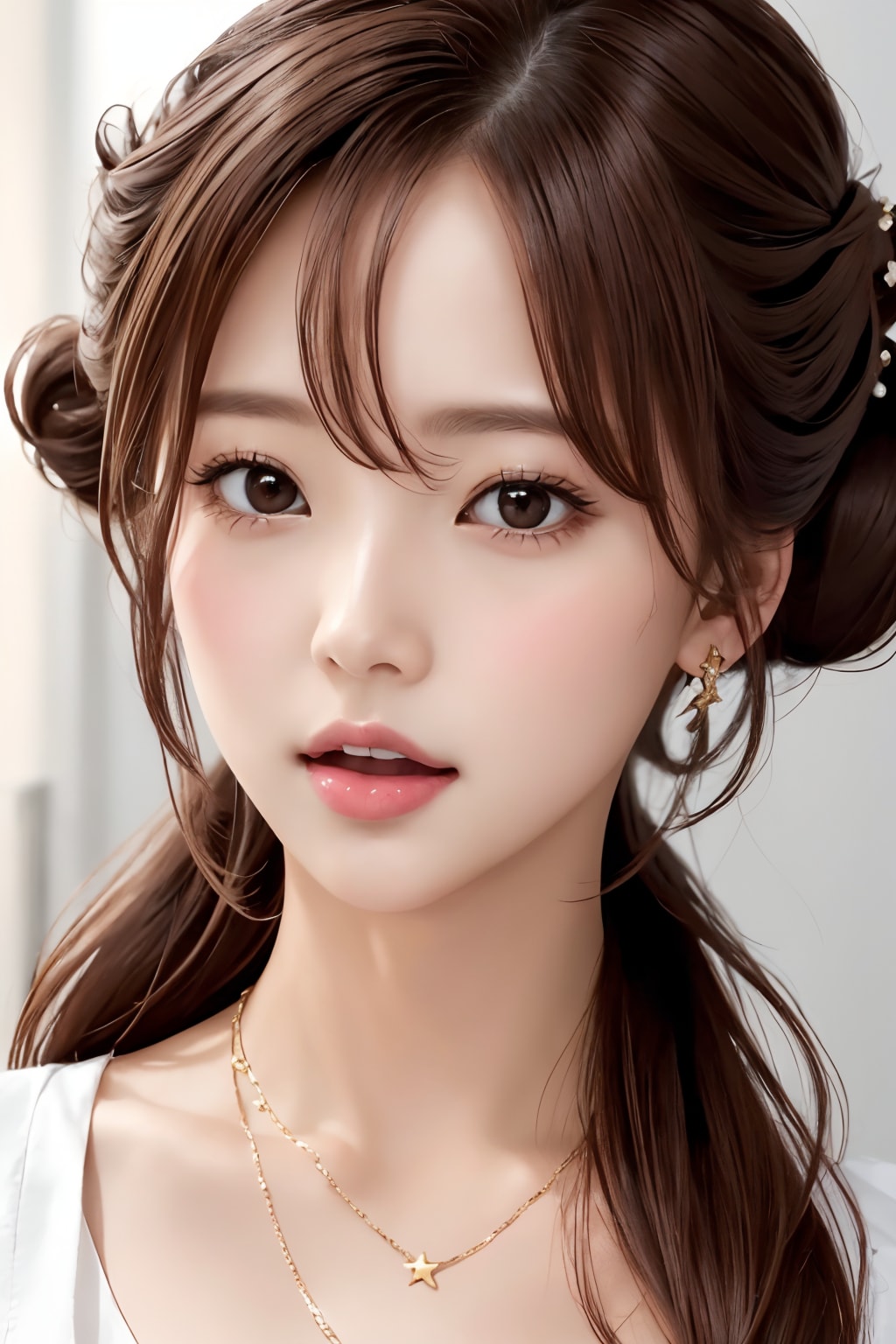 ハーフアップの れなちゃん