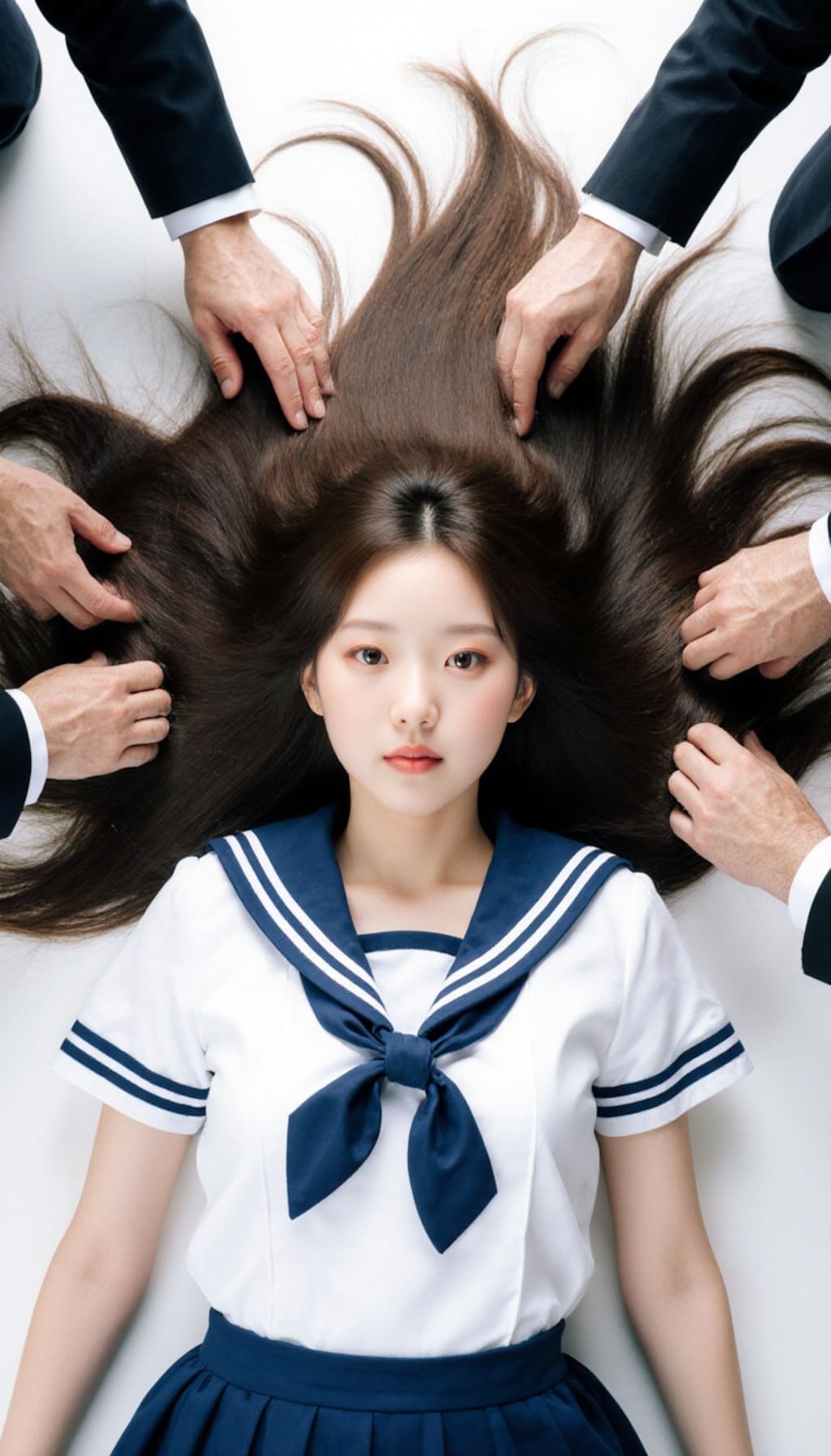 ロングヘアー女子高生